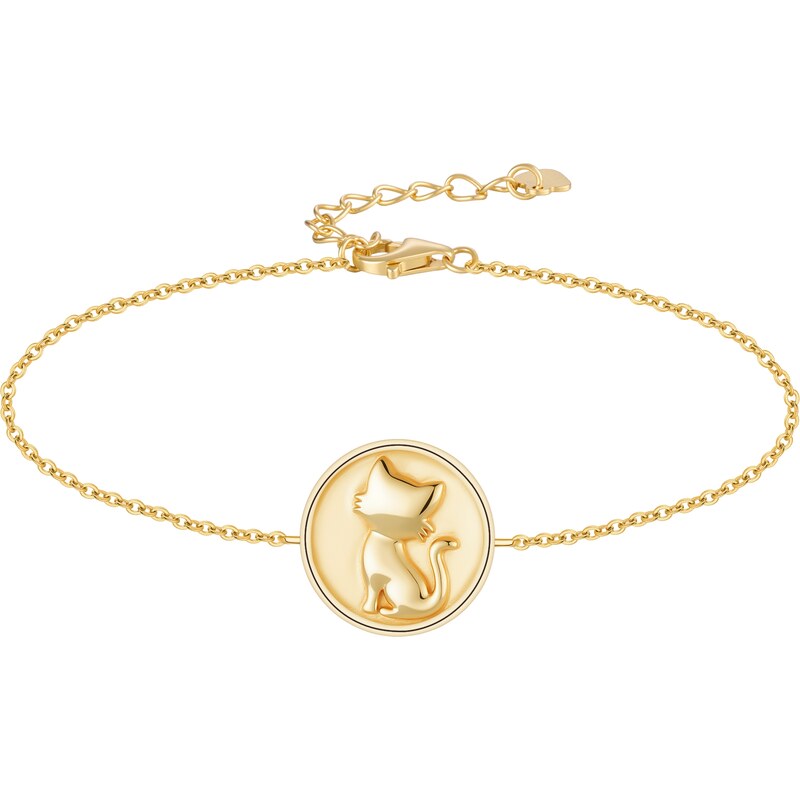 Olivie Stříbrný náramek KOČKA GOLD 9691
