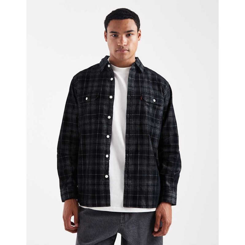 Levis jackson check cord worker shirt in black