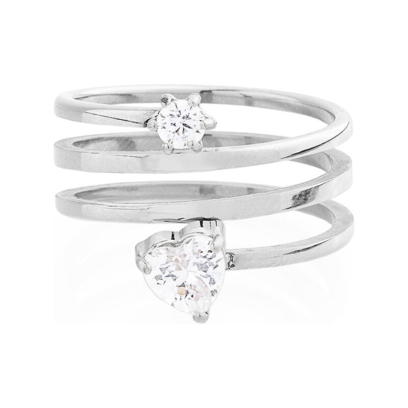 franco bene Twist promise ring - stříbrný | 158