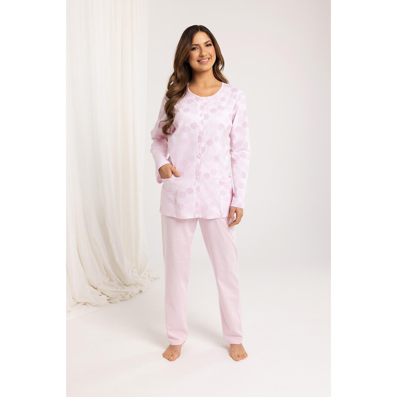 Pyžamo Regina 710 dlouhé/r 2XL-3XL Z25/26 dámské rozepínací 113456177