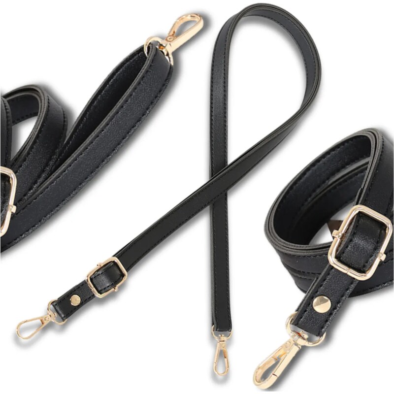Camerazar Dlouhý nastavitelný pásek na kabelku Leather Black 104613832