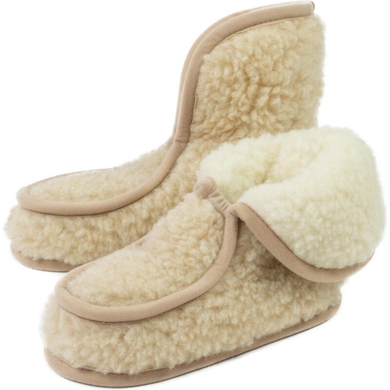 Kampol Boty z merino vlny Granny beige velikost 41-42 Rehabilitační 106265461
