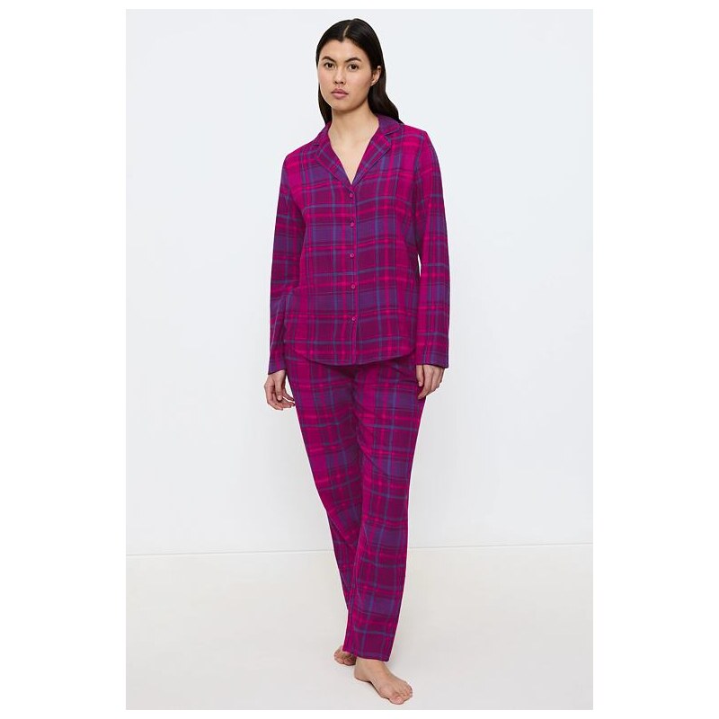 Triumph Flanelové pyžamo Boyfriend Fit PW 01 X Checks růžové