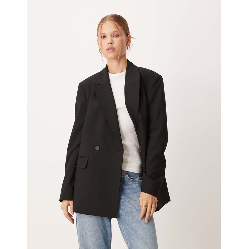 ASOS DESIGN double breasted blazer in black 109437578