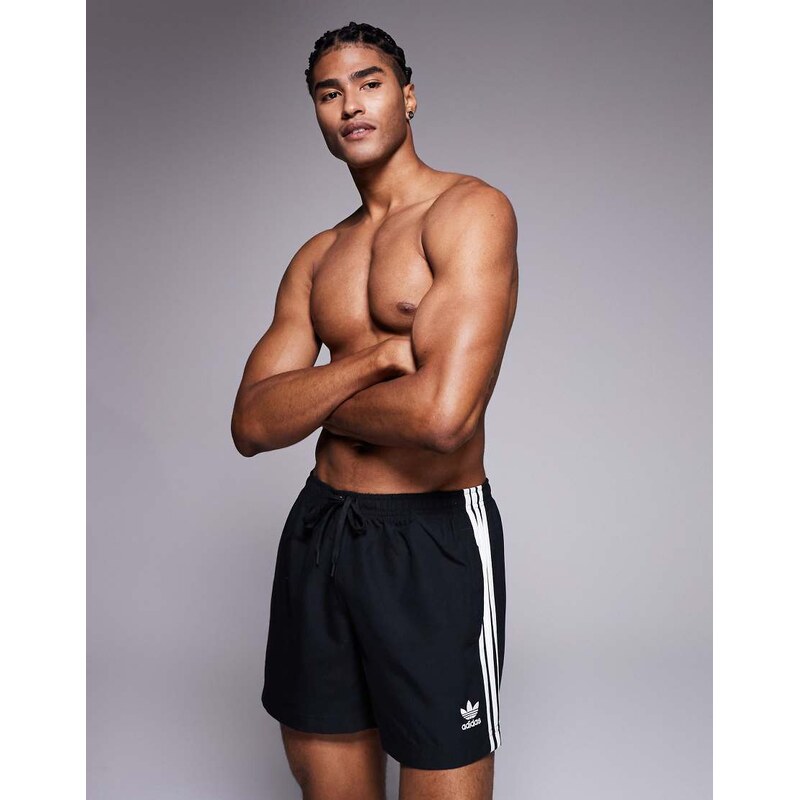 adidas Originals Adicolor swim shorts in black 108488168