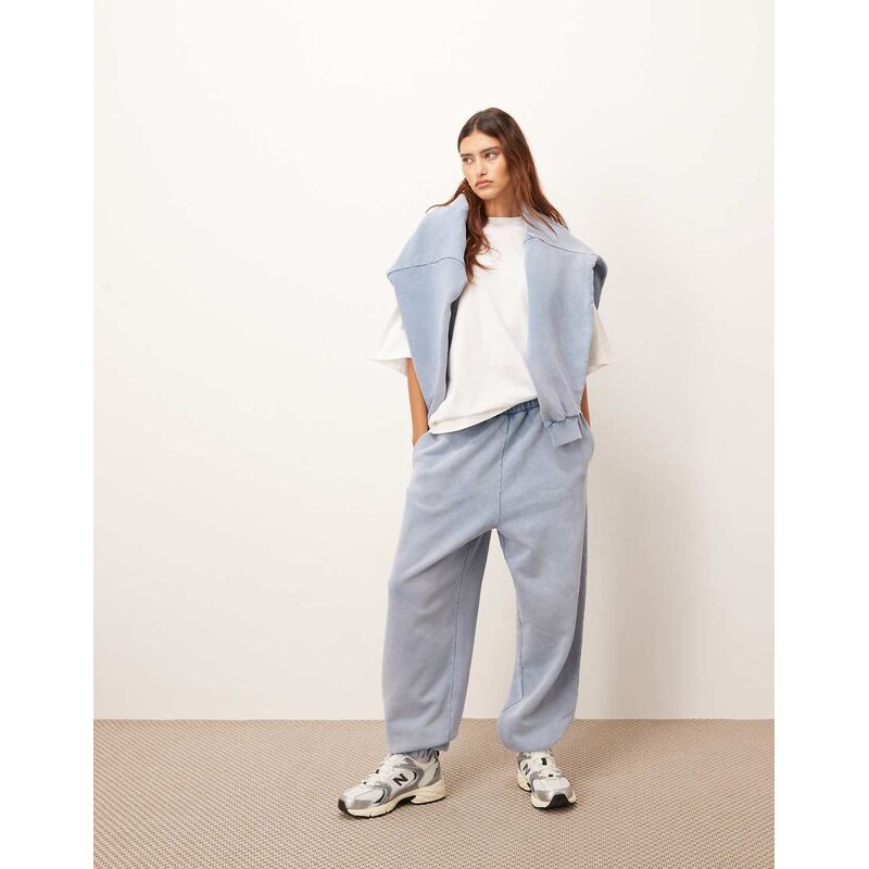 ARRANGE premium acid wash joggers in soft blue 108488441