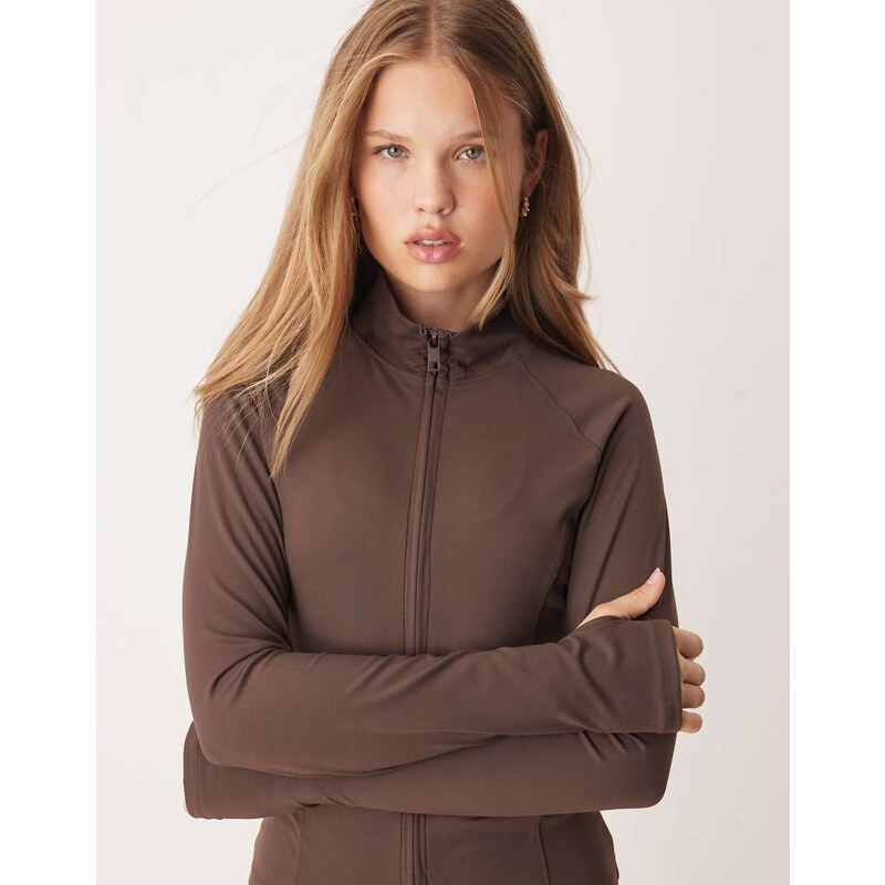 Gina Tricot mix and match yoga sports seamless zip up jacket in
