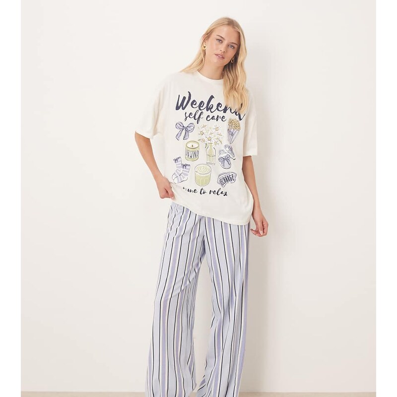 ASOS Tall ASOS DESIGN Tall oversized tee & wide leg trouser