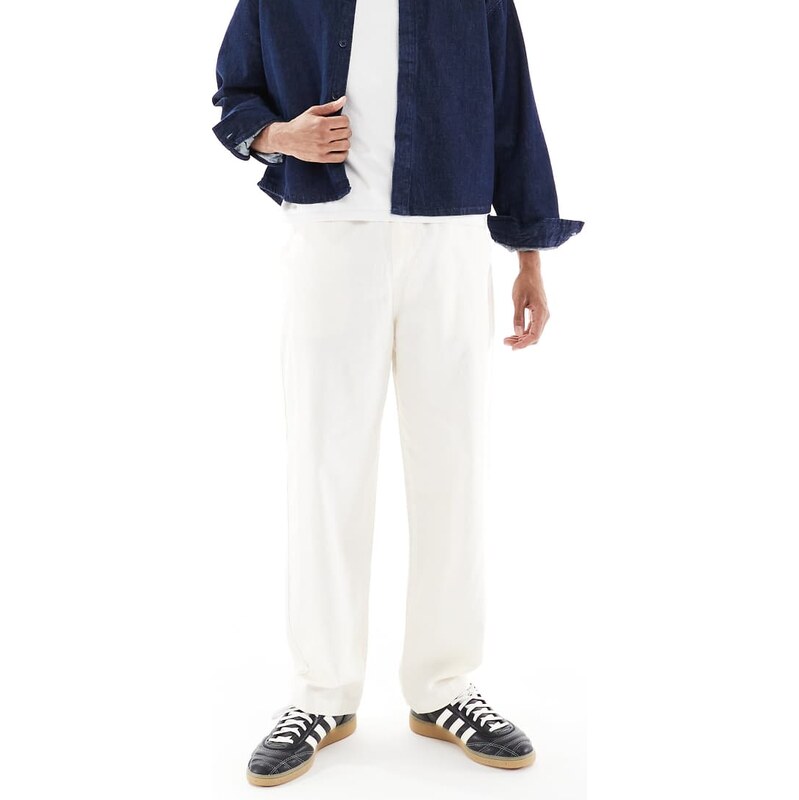 Farah Greenport drawstring trousers in ecru