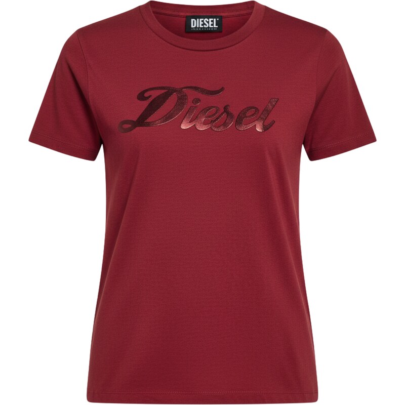 DIESEL Calligraphy Burgundy tričko