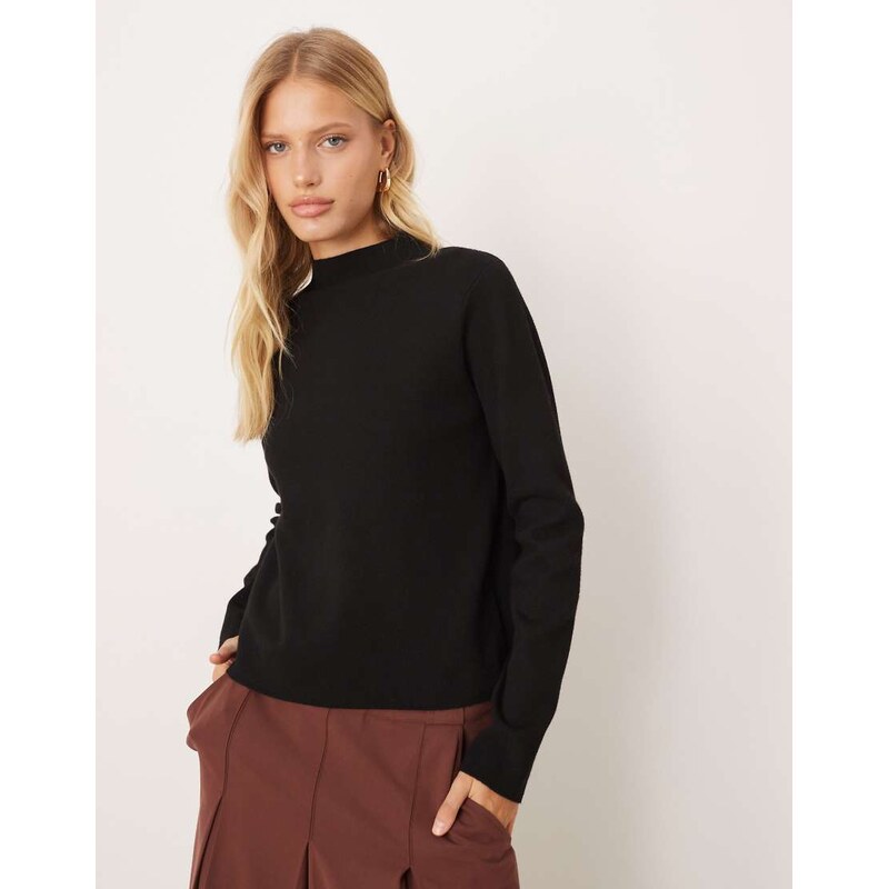 Mango high neck jumper in black