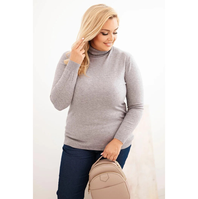K-Fashion Dámský viskózový svetr Plus Size s klasickým střihem