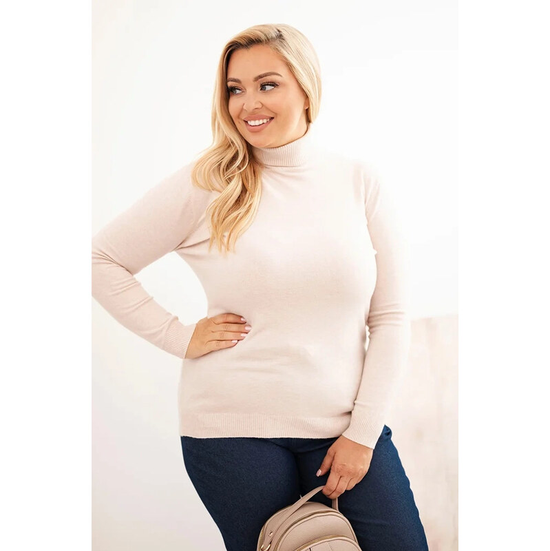 K-Fashion Dámský viskózový svetr Plus Size s klasickým střihem