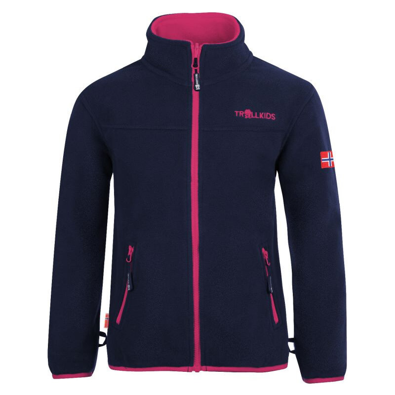 Dívčí fleecová bunda Trollkids Oppdal Jacket XT s rozepínáním na