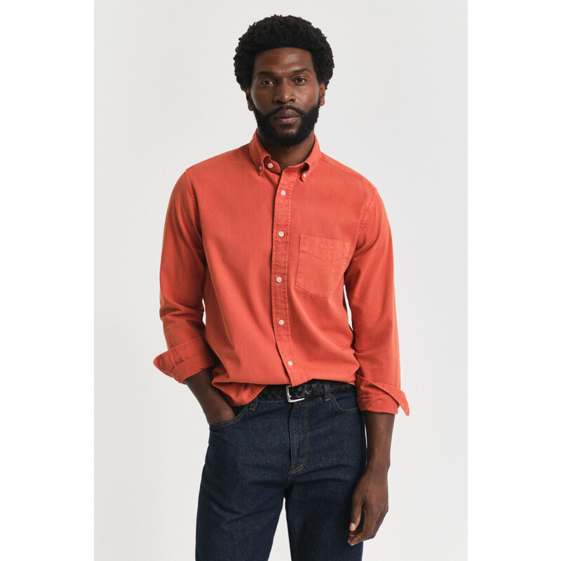 KOŠILE GANT REG GMNT DYED TWILL SHIRT DEEP ORANGE