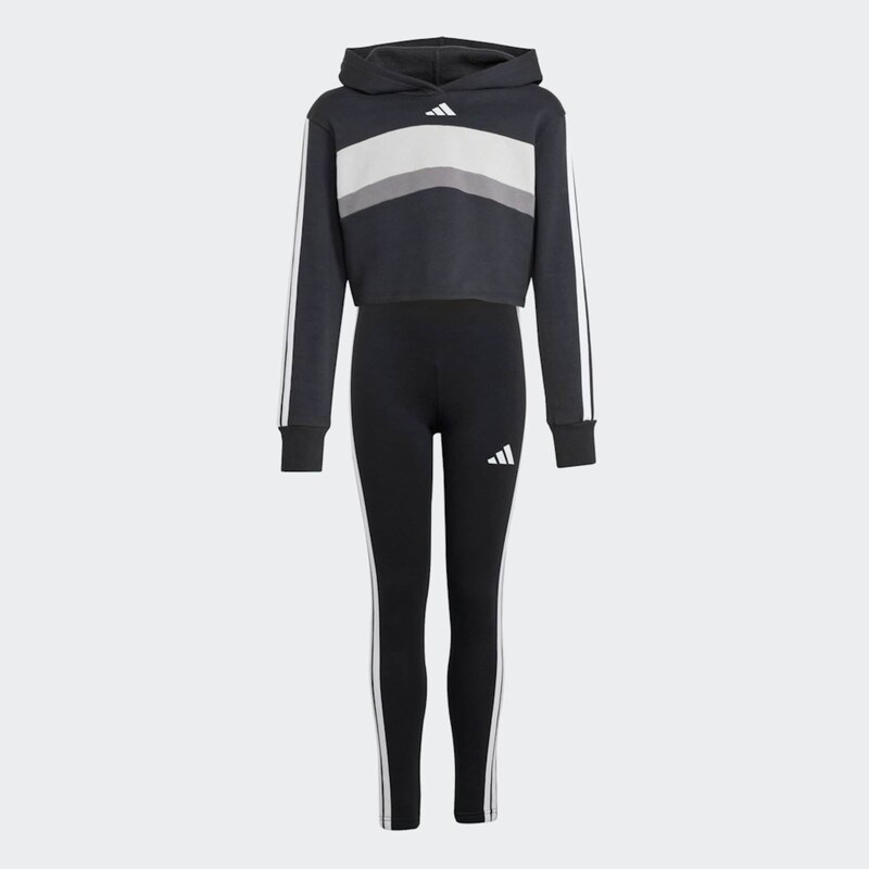ADIDAS SPORTSWEAR Tepláková souprava tmavě šedá / černá / bílá