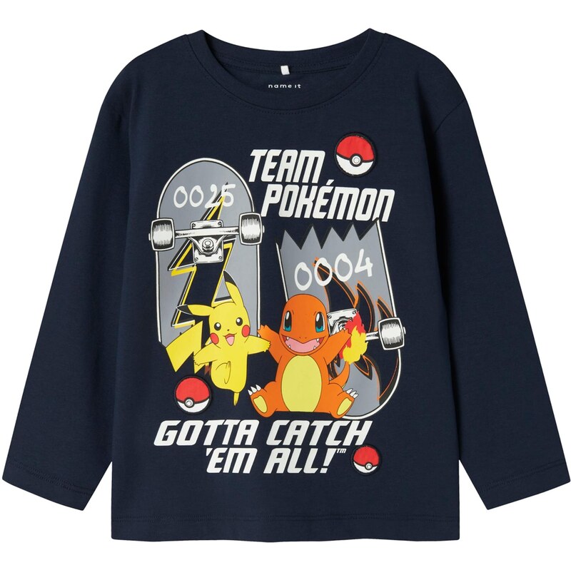 NAME IT Tričko NMMSTERN POKEMON námořnická modř / žlutá / šedá /