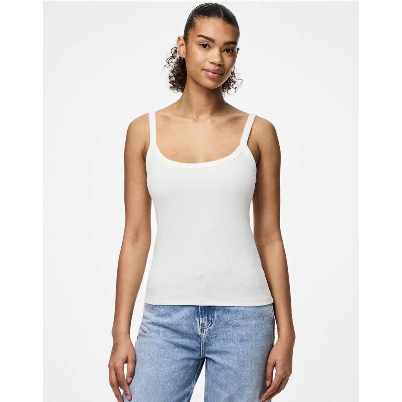 Pieces Strap top in bright white 115655575