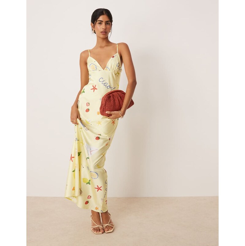For Love And Lemons For Love & Lemons Huda slip maxi dress in yellow 111244221
