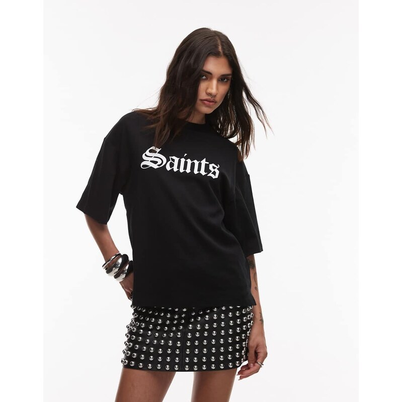 Allsaints Saint Amelie t-shirt in black - BLACK