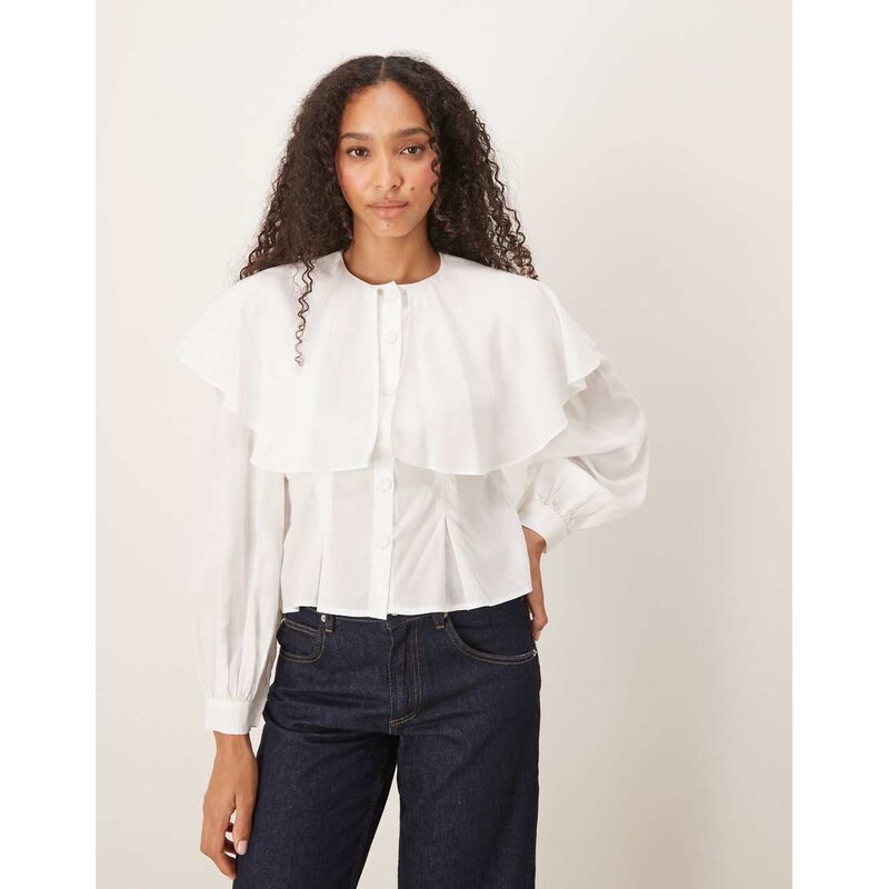 Ghospell cape blouse in white 108635089