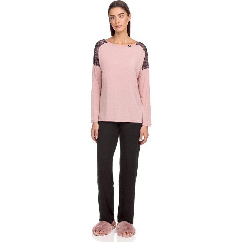 Vamp - Dvoudílné dámské pyžamo 15207 - Vamp pink zephyr xxl 113449194