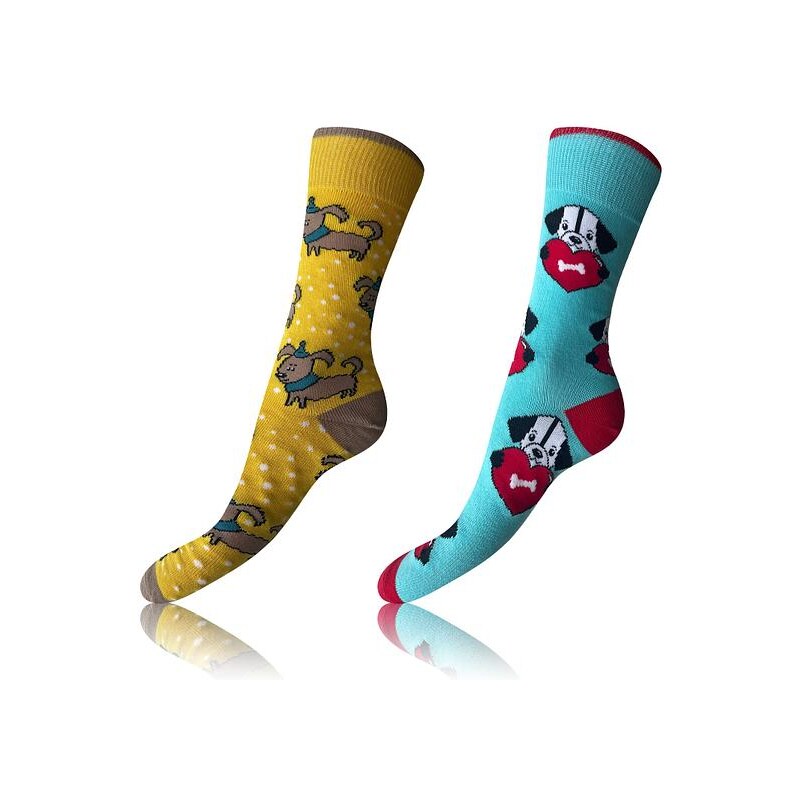 Bellinda CRAZY SOCKS 2x - Cheerful Socks 2 Pairs - Light Blue -