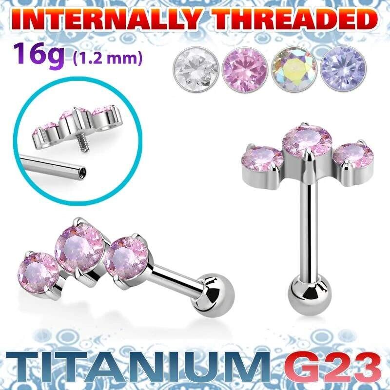 Achadirect Titanový piercing G23 se závitem uvnitř – luxusní šperk s 108497659