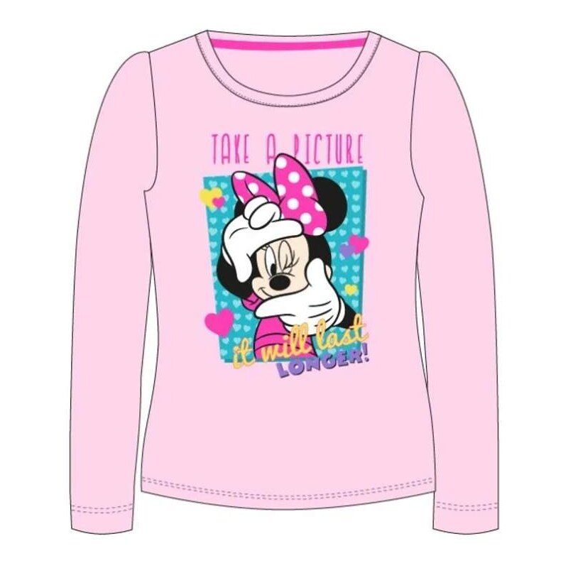 E plus M Dívčí tričko dlouhý rukáv Minnie Mouse 52022885 růžová,