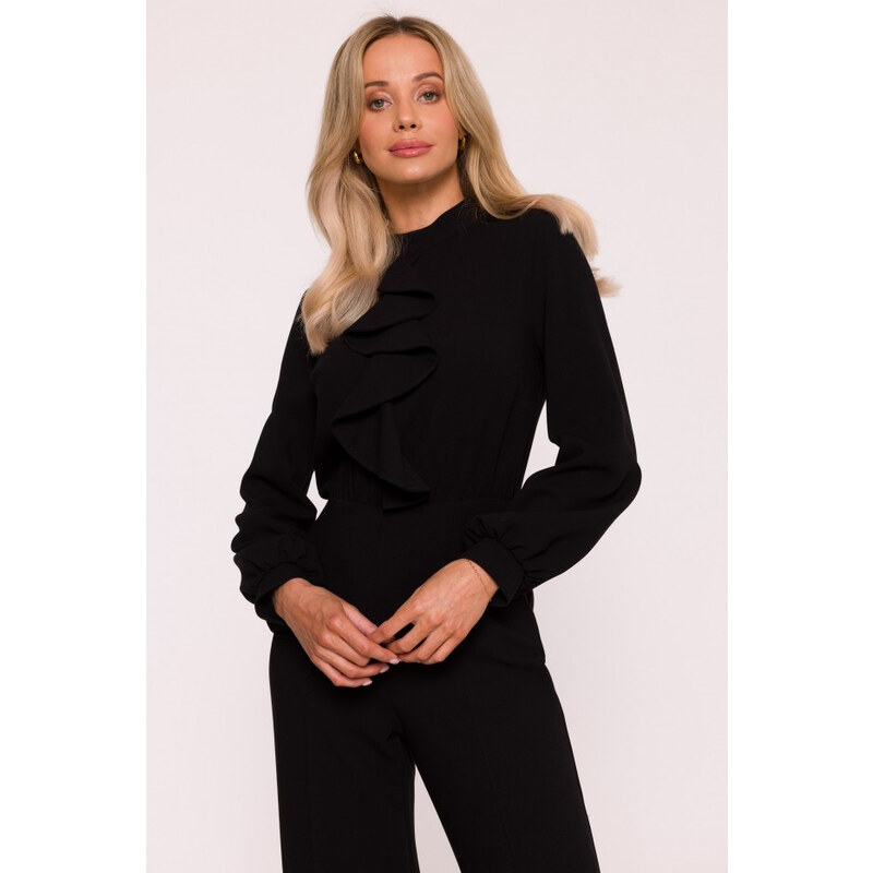model 21319225 Kombinéza s volánem černá - STYLOVE