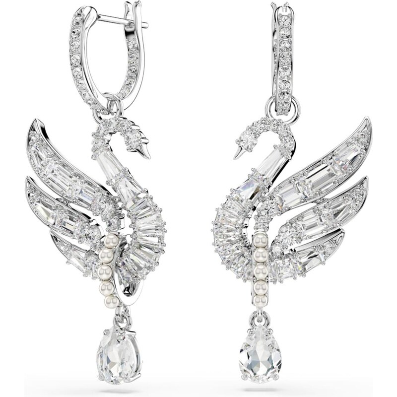 Swarovski Náušnice Swan stříbrná