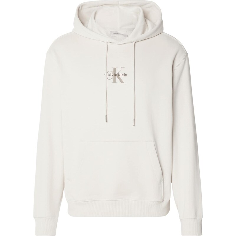 Calvin Klein Jeans Mikina světle hnědá / přírodní bílá