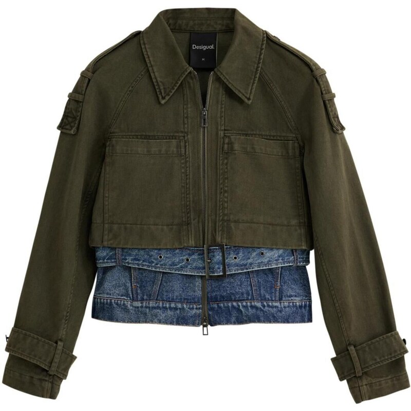 Desigual Přechodová parka modrá / zelená