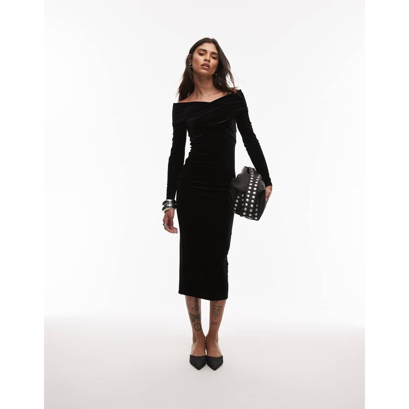 Allsaints Delta velvet dress in black 112417049