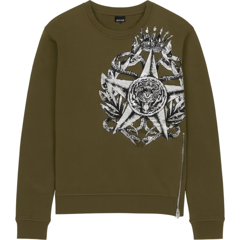 JUST CAVALLI Crowned Green mikina