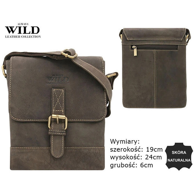 ALWAYS WILD taška pánská MN-9-MH-1890 BROWN kůže 108502677