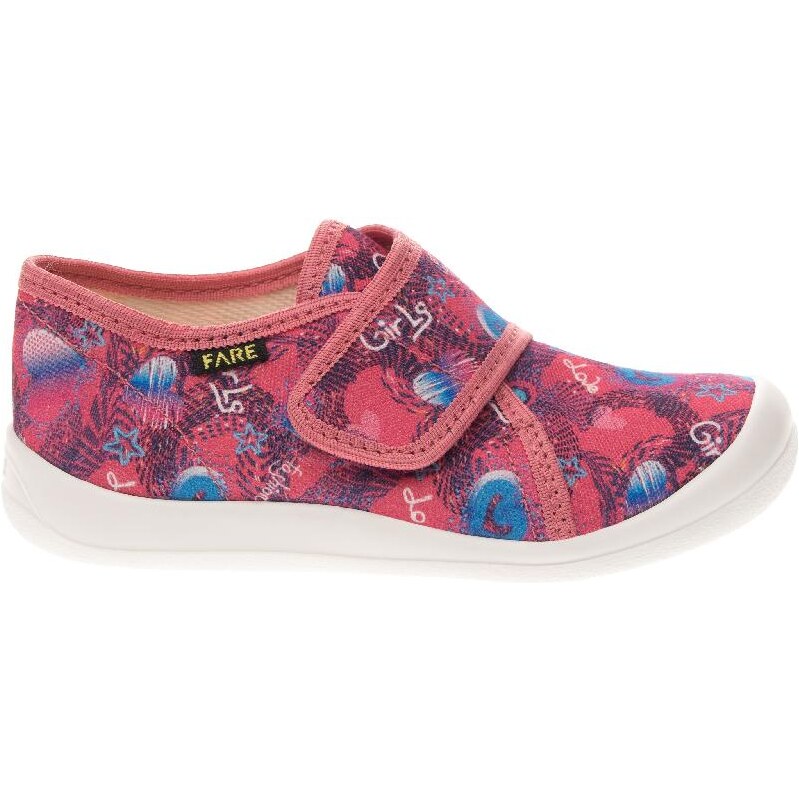 Fare dívčí přezůvky na suchý zip srdce 108362631