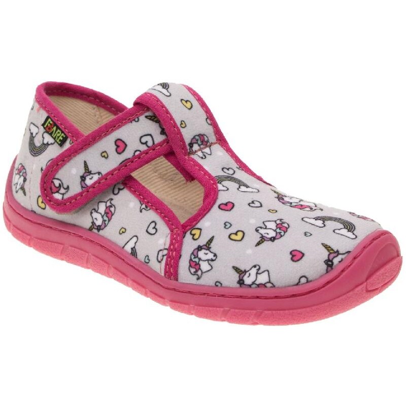 Fare 5202453 dívčí barefoot textilní přezůvky 108362922