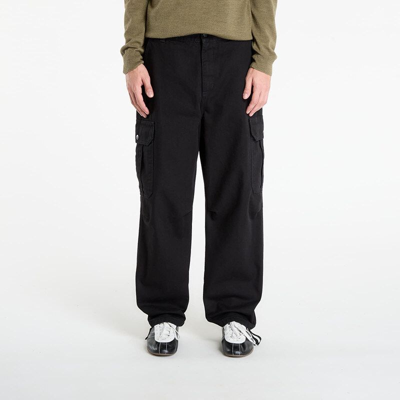 Džíny Carhartt WIP Stanton Cargo Pant Black Stone Washed XS