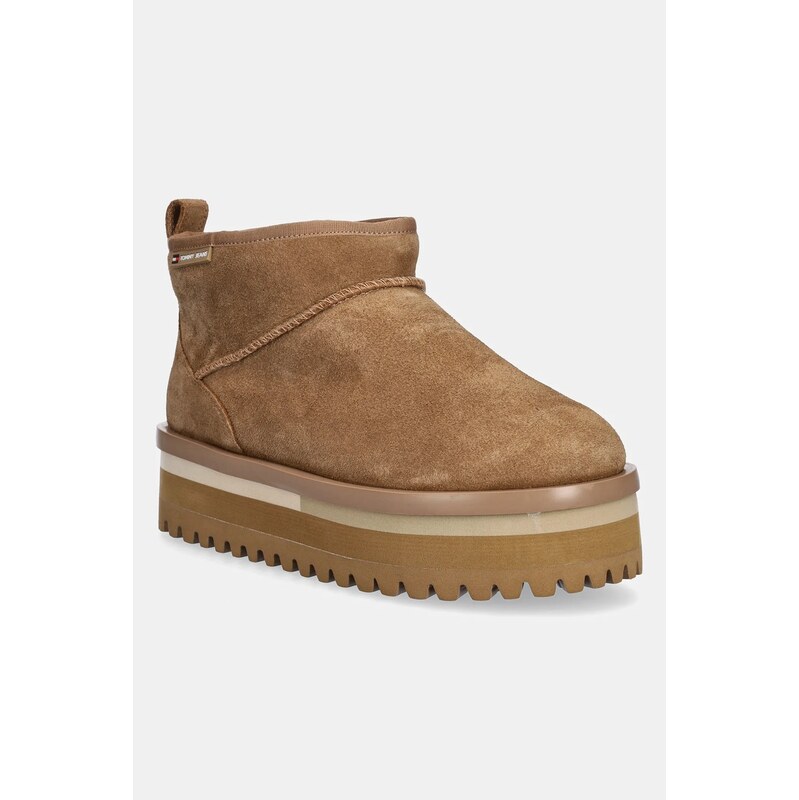 Semišové sněhule Tommy Jeans TJW FLATFORM SNOW BOOT SUEDE 108513354