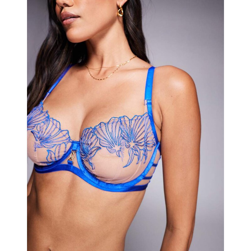 Ann Summers Fuller Bust incensing non padded balcony bra in blue 108515030