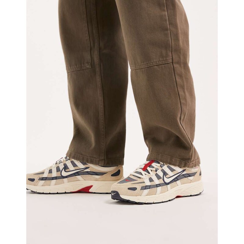 Nike P-6000 trainers in light khaki-Green
