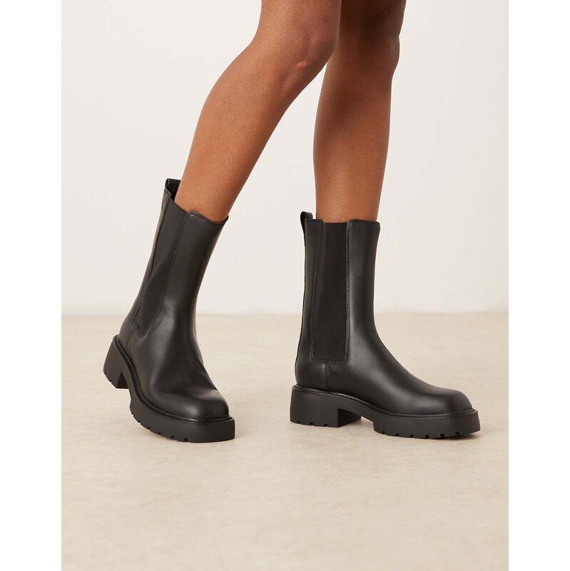 Calvin Klein high chunky chelsea boots in black
