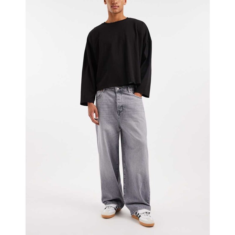 ONLY & SONS Carl super baggy fit jeans in mid grey