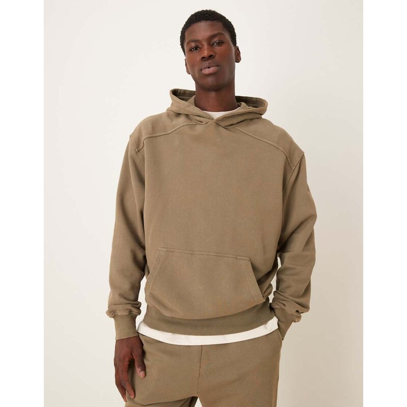 ASOS DESIGN co-ord garment dye heavy wash oversized hoodie in
