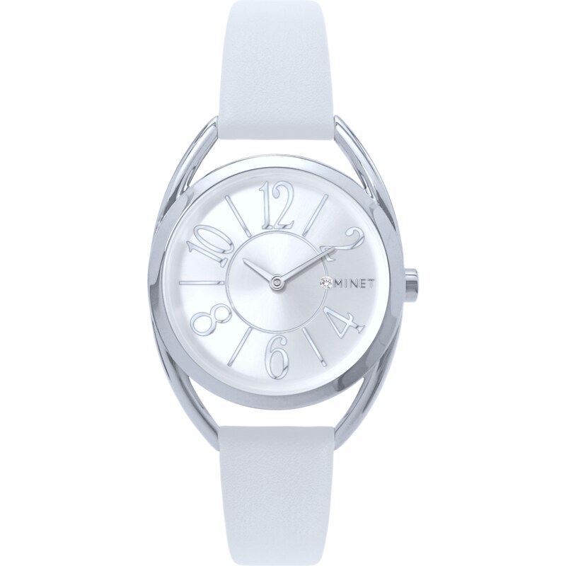 MINET Stříbrné dámské hodinky s čísly ICON SILVER MWL5231