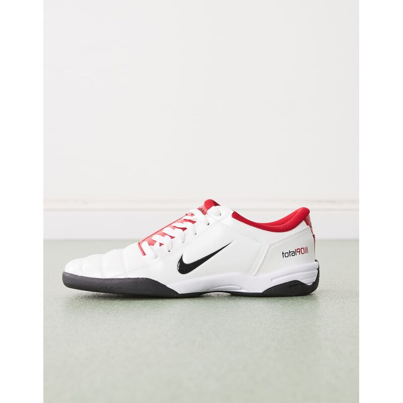 Nike T90 unisex trainers in white and red