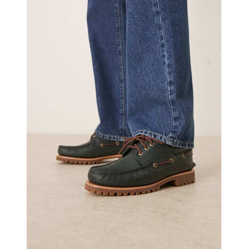 Timberland Authentic 3 eye classic boat shoe in all over woven