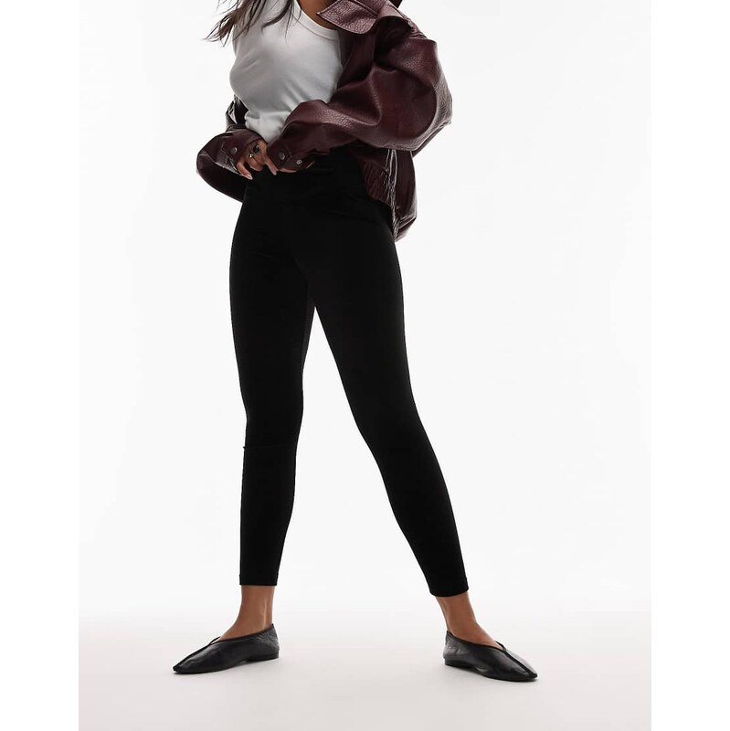 Allsaints Cora velvet leggings in black 109113455