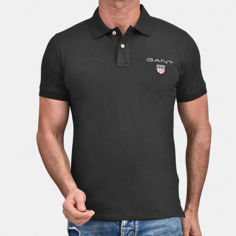 Pánské černé polo triko Gant 56418